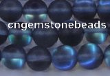 CMS1518 15.5 inches 10mm round matte synthetic moonstone beads