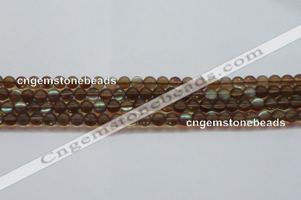 CMS1526 15.5 inches 6mm round matte synthetic moonstone beads