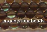 CMS1528 15.5 inches 10mm round matte synthetic moonstone beads