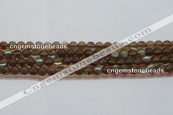 CMS1528 15.5 inches 10mm round matte synthetic moonstone beads