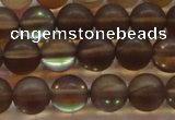 CMS1529 15.5 inches 12mm round matte synthetic moonstone beads