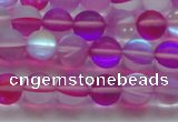 CMS1546 15.5 inches 6mm round matte synthetic moonstone beads