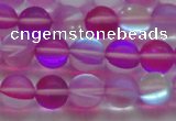 CMS1547 15.5 inches 8mm round matte synthetic moonstone beads