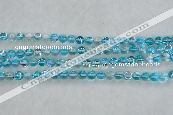 CMS1552 15.5 inches 8mm round synthetic moonstone beads wholesale