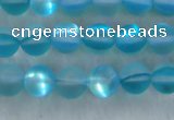 CMS1556 15.5 inches 6mm round matte synthetic moonstone beads