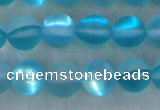 CMS1557 15.5 inches 8mm round matte synthetic moonstone beads