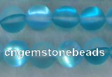 CMS1558 15.5 inches 10mm round matte synthetic moonstone beads