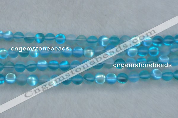 CMS1558 15.5 inches 10mm round matte synthetic moonstone beads