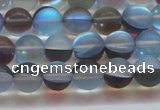 CMS1567 15.5 inches 8mm round matte synthetic moonstone beads