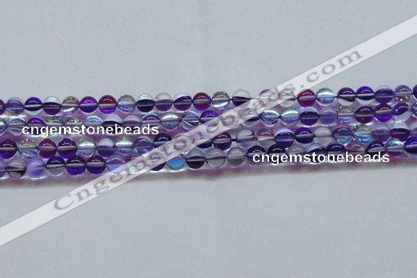 CMS1572 15.5 inches 8mm round synthetic moonstone beads wholesale