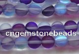 CMS1576 15.5 inches 6mm round matte synthetic moonstone beads