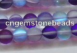 CMS1577 15.5 inches 8mm round matte synthetic moonstone beads