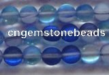 CMS1587 15.5 inches 8mm round matte synthetic moonstone beads