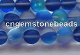 CMS1588 15.5 inches 10mm round matte synthetic moonstone beads