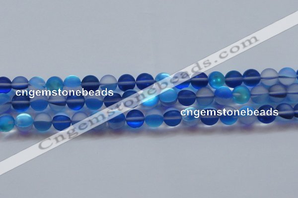 CMS1589 15.5 inches 12mm round matte synthetic moonstone beads