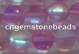 CMS1599 15.5 inches 12mm round matte synthetic moonstone beads