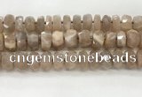 CMS1666 15.5 inches 6*13mm - 8*14mm faceted tyre moonstone beads