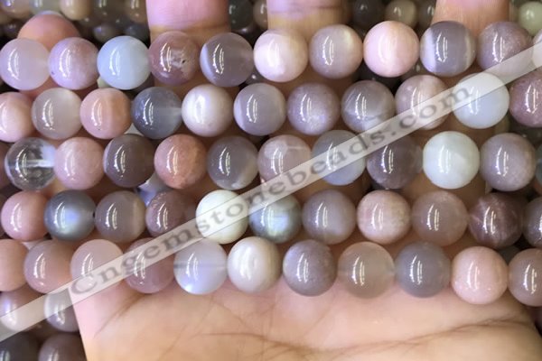 CMS1687 15.5 inches 10mm round rainbow moonstone beads wholesale