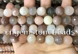 CMS1696 15.5 inches 14mm faceted round rainbow moonstone beads