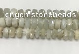CMS1769 15.5 inches 6*12mm - 8*13mm faceted tyre moonstone beads