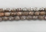 CMS1776 15.5 inches 12*16mm faceted rice AB-color moonstone beads