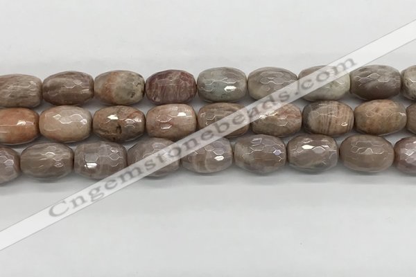 CMS1776 15.5 inches 12*16mm faceted rice AB-color moonstone beads