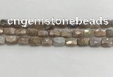 CMS1781 15.5 inches 8*12mm faceted rectangle AB-color moonstone beads