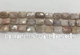 CMS1783 15.5 inches 10*14mm faceted rectangle AB-color moonstone beads