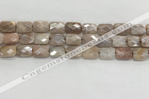 CMS1783 15.5 inches 10*14mm faceted rectangle AB-color moonstone beads