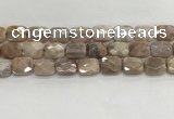 CMS1784 15.5 inches 12*16mm faceted rectangle AB-color moonstone beads