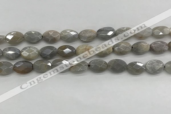 CMS1810 15.5 inches 8*12mm faceted oval AB-color moonstone beads
