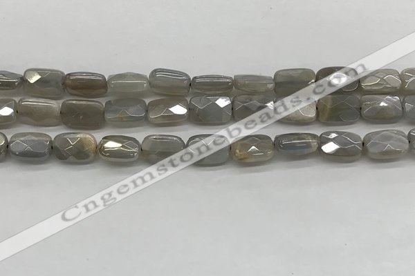 CMS1823 15.5 inches 8*12mm faceted rectangle AB-color moonstone beads