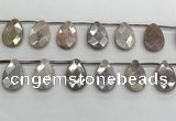 CMS1840 18*25mm faceted flat teardrop AB-color moonstone beads