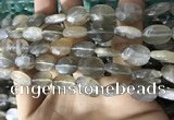 CMS1851 15.5 inches 10*14mm faceted oval grey moonstone beads