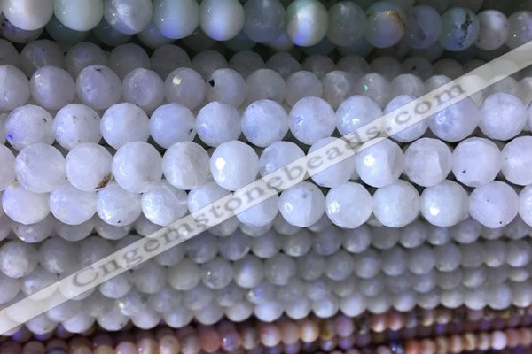 CMS1857 15.5 inches 10mm faceted round white moonstone beads wholesale