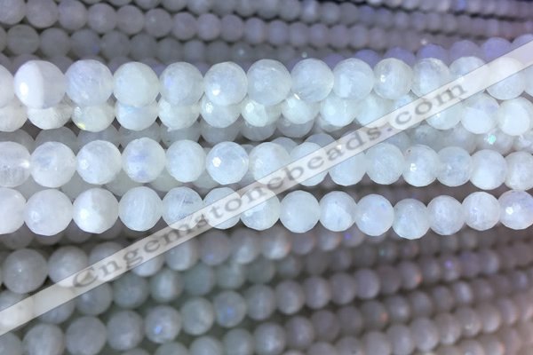 CMS1860 15.5 inches 6mm faceted round white moonstone gemstone beads