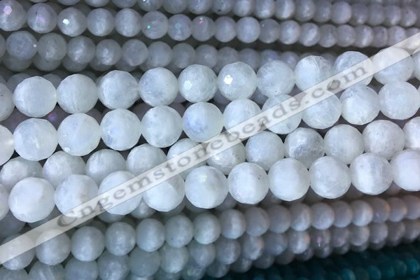 CMS1862 15.5 inches 10mm faceted round white moonstone gemstone beads