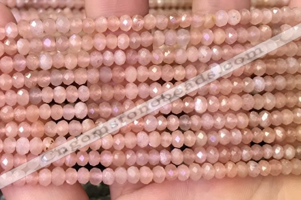 CMS1865 15.5 inches 3*4mm faceted rondelle moonstone beads wholesale