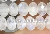 CMS1867 15.5 inches 4*6mm faceted rondelle white moonstone beads