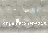 CMS1910 15.5 inches 4.5*6mm faceted rondelle white moonstone beads