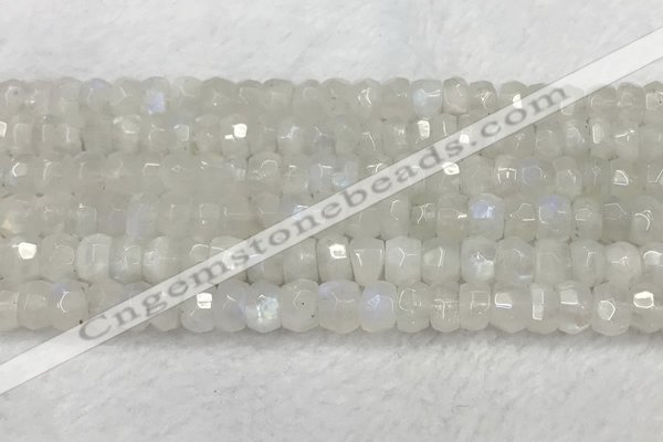 CMS1911 15.5 inches 5*8mm faceted rondelle white moonstone beads