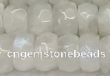 CMS1912 15.5 inches 6*10mm faceted rondelle white moonstone beads