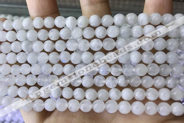 CMS1921 15.5 inches 6mm round white moonstone gemstone beads