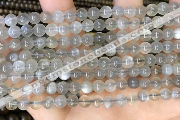 CMS1941 15.5 inches 6mm round grey moonstone beads wholesale