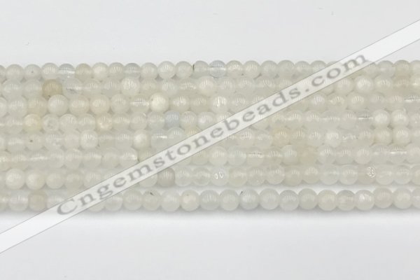 CMS2024 15.5 inches 4mm round white moonstone beads wholesale