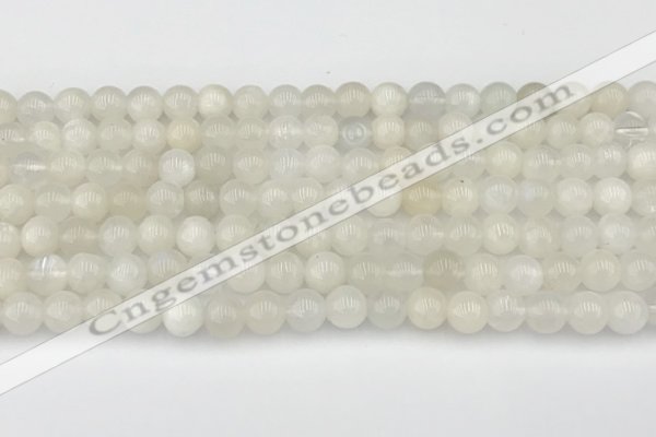 CMS2026 15.5 inches 6mm round white moonstone beads wholesale