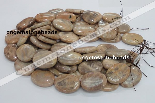 CMS21 15.5 inches 30*40mm oval moonstone gemstone beads wholesale