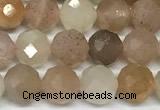 CMS2123 15 inches 6mm faceted rondelle moonstone beads