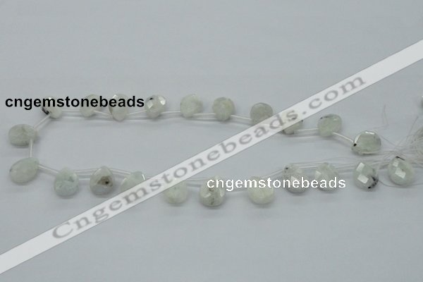 CMS215 15.5 inches 12*16mm faceted teardrop moonstone beads wholesale