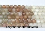 CMS2166 15 inches 8mm round rainbow moonstone beads